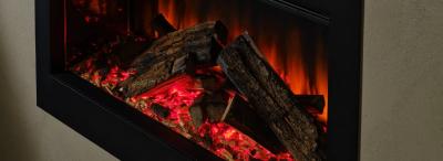 Ashlett Electric Fire - Red Fire Bed