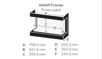Ashlett Electric Fire - Sizes - 3 Sided Frame