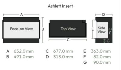 Ashlett Electric Fire - Sizes