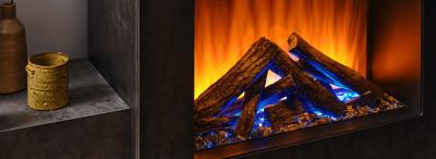 Knightwood Insert Electric Fire - Blue Colour Logs