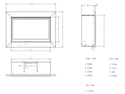 Aleesia HE Gas Fire - Sizes