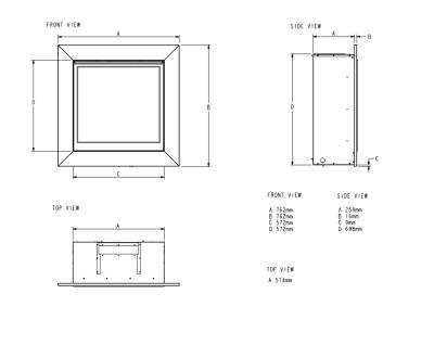 Asencio Deluxe MK2 Gas Fire - SIzes