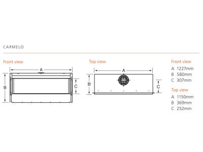 Carmelo Gas Fire - Sizes
