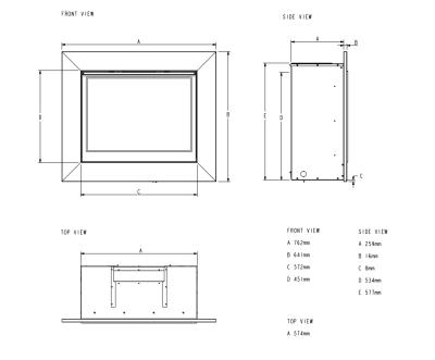 Celena MK3 Gas Fire - Sizes