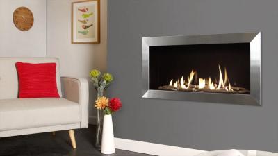 Eden Elite Gas Fire Scene - Silver Trim