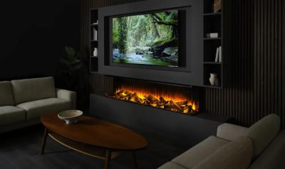 British Fires New Forest 1900 Media Wall Fire - Black Edition Screen 