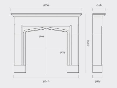 Astwick 54 Fire Surround - sizes