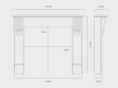 The Nuffield 56" Fire Surround - Sizes