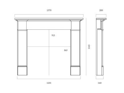 Silsoe 54 Mantel - sizes